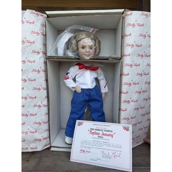 Danbury Mint Shirley Temple Doll Captain January Dolls Of The Silver Screen New - Picture 1 of 16